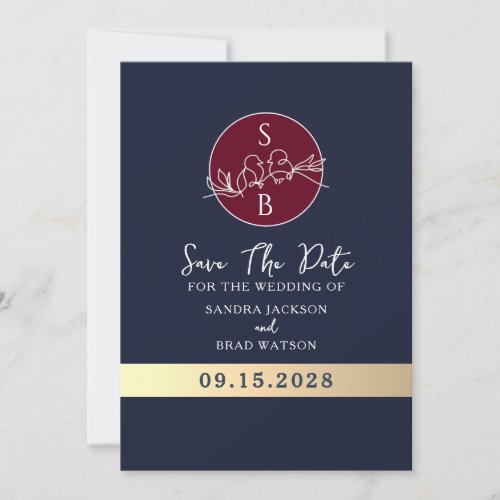 Navy Blue Photo Wedding Save The Date