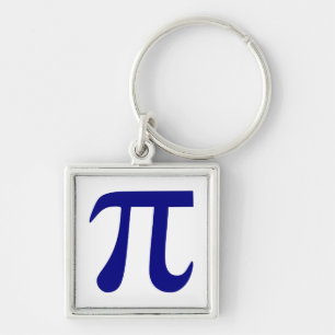 Navy Blue Pi Symbol Keychain