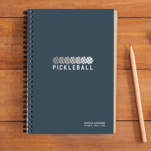 Navy Blue Pickleball Logo Gradient Personal Notebook