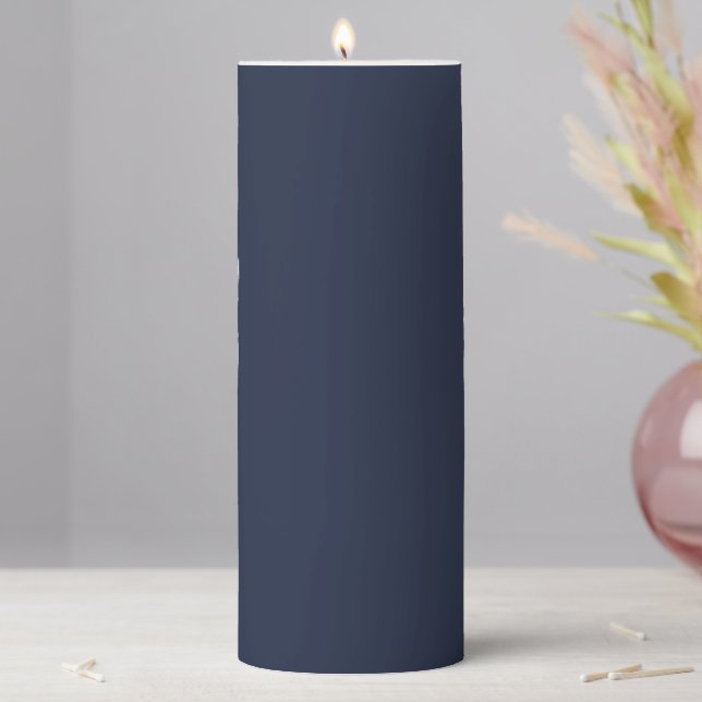 Navy Blue Pillar Candle (In Situ)