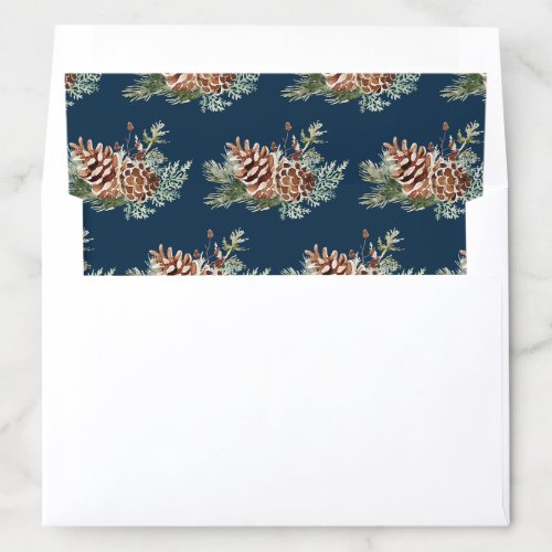 Navy Blue Pinecone Envelope Liner