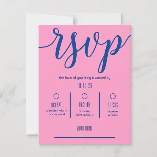 Navy Blue  Pink Bat Bar Mitzvah Party Invitation