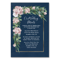Navy Blue Pink Dusty Rose Wedding Enclosure Cards
