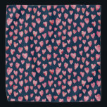 Navy Blue & Pink Heart Bandana<br><div class="desc">Watercolour Pink Heart Design on dark blue background.
Other colours available.

Please contact me for customization and special requests.
(c) Zoe Chapman Design</div>