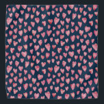 Navy Blue & Pink Heart Bandana<br><div class="desc">Watercolour Pink Heart Design on dark blue background.
Other colours available.

Please contact me for customization and special requests.
(c) Zoe Chapman Design</div>