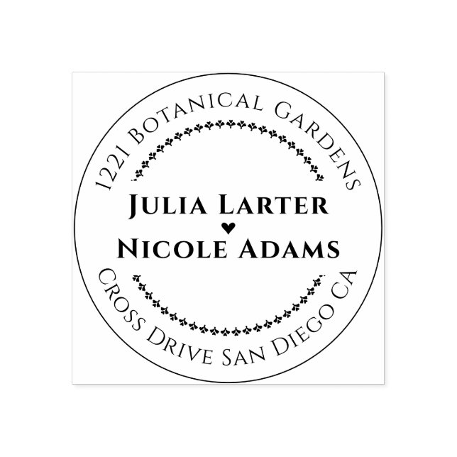 Navy Blue Pink Wild Rain Forest Evergreen Wedding Rubber Stamp (Imprint)