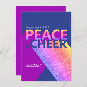 Navy Blue, Pink, Word Art Company Holiday Card