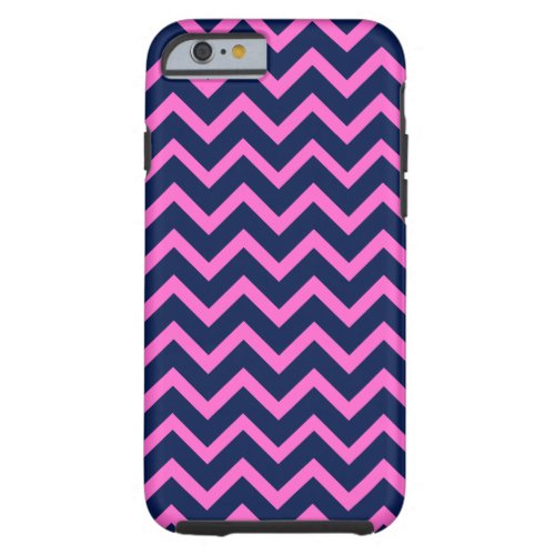 Navy_Blue  Pink Zigzag Chevron Geometric Pattern Tough iPhone 6 Case