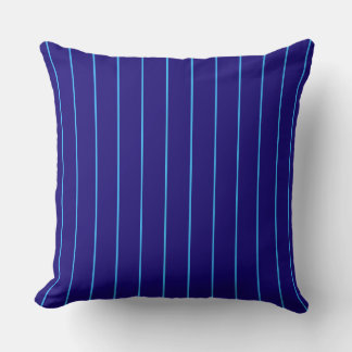 Navy Blue Pinstripe Throw Pillow | Modern Coastal