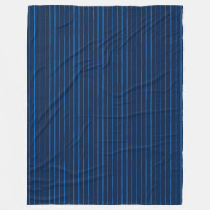 Navy blue pinstripes fleece blanket