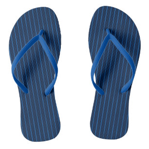 Navy blue pinstripes flip flops
