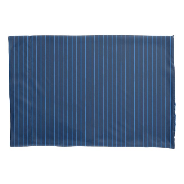 Navy blue pinstripes pillow case (Front)