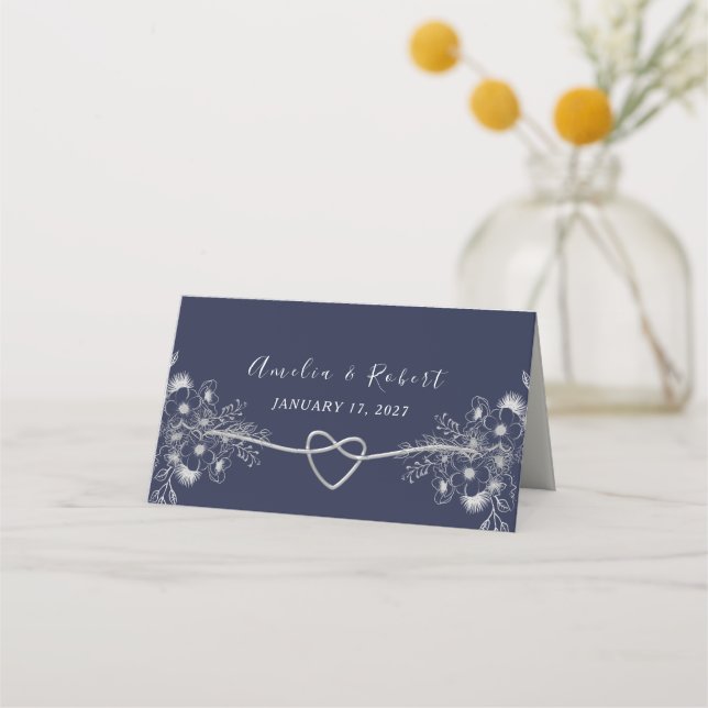 Navy Blue Place Card (Back)