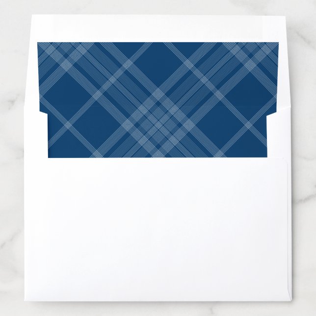 Navy Blue Plaid Envelope Liner (In Envelope)
