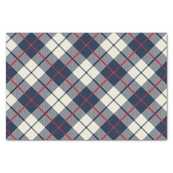 Navy Blue Plaid Pattern Tissue Paper by allpattern at Zazzle