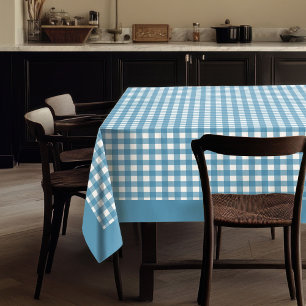 Navy Blue Plaid Tablecloth Classic Dining Decor