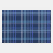 Navy Blue Plaid Tartan Cute Retro Aesthetic  Wrapping Paper Sheets (Front)
