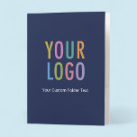 Navy Blue Pocket Presentation Folder Personalized<br><div class="desc">Personalize this pocket presentation folder with your business logo and custom text. The front and back cover can be customized and there is a business card slot on the inside. Custom branded folders are ideal for new hire welcome packets, presentations, and other essential documents for business. Dimensions are 9 inch...</div>
