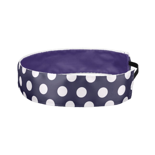 Navy Blue Polka Dot  Athletic Headband (Right)