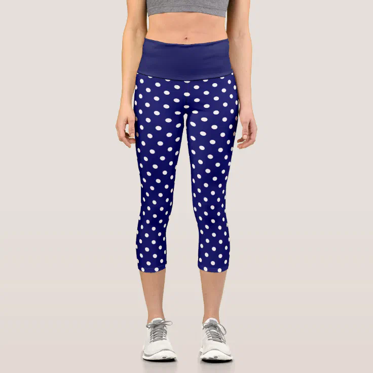 navy polka dot leggings