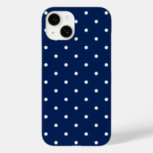 Navy blue polka dot Case-Mate iPhone 14 case