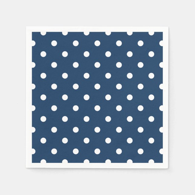 Navy Blue Polka Dot Napkins (Front)