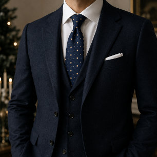 Navy Blue Polka Dot Neck Tie
