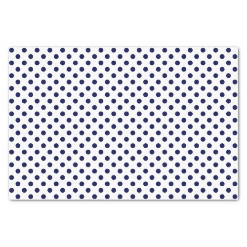 Navy Blue Polka Dot on White Tissue Paper