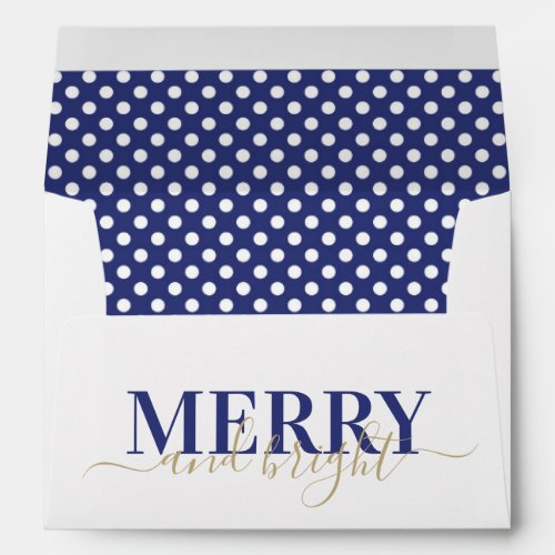 Navy blue polka dot pattern Christmas Envelope