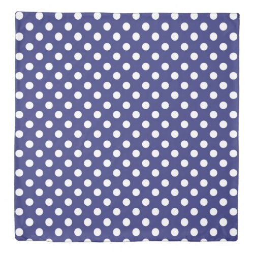 Navy Blue Polka Dot Pattern Duvet Cover
