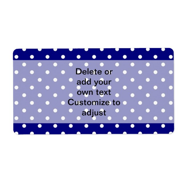 Navy blue polka dot pattern label (Front)