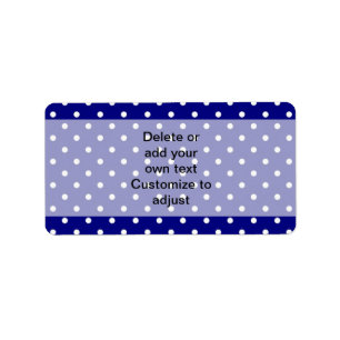 Navy blue polka dot pattern label
