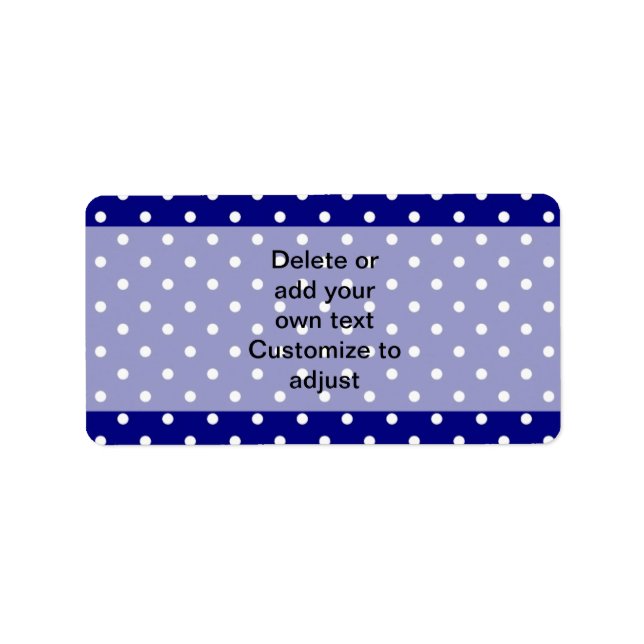 Navy blue polka dot pattern label (Front)