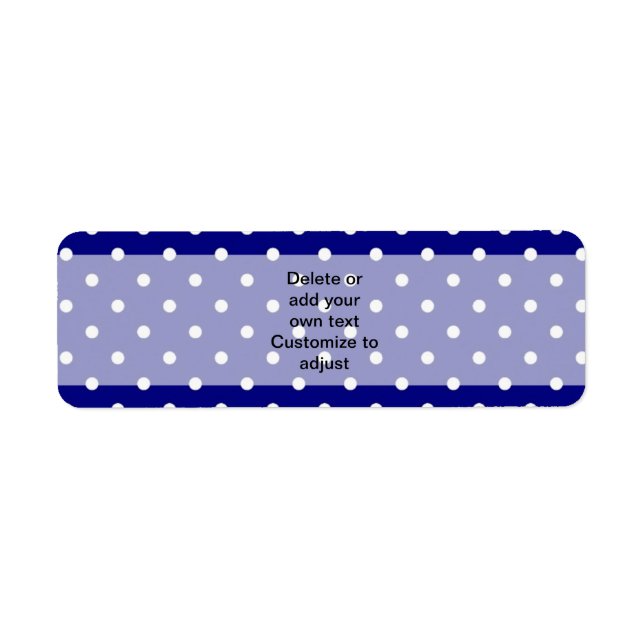 Navy blue polka dot pattern label (Front)
