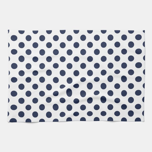 Navy Blue Polka Dot Towel (Horizontal)