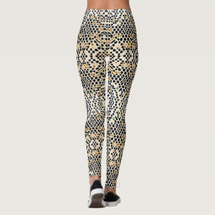 Navy Blue Polka Dots: Gold and Emerald Accents Leggings