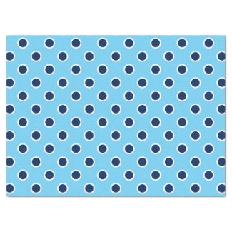 Navy Blue Polka Dots on Light Blue Tissue Paper
