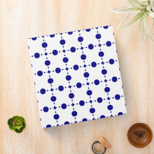 Navy Blue Polka Dots, Polka Dot Pattern, Dots 3 Ring Binder