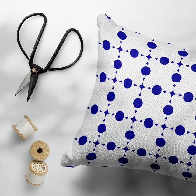 Navy Blue Polka Dots, Polka Dot Pattern, Dots Accent Pillow (Creator Uploaded)