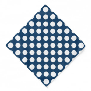 Navy Blue Polka Dots, Polka Dot Pattern, Dots Bandana
