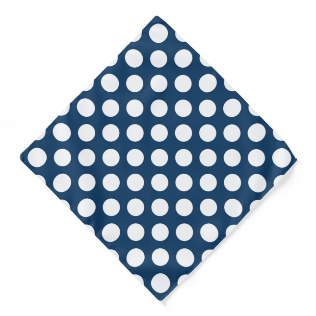 Navy Blue Polka Dots, Polka Dot Pattern, Dots Bandana (Front)