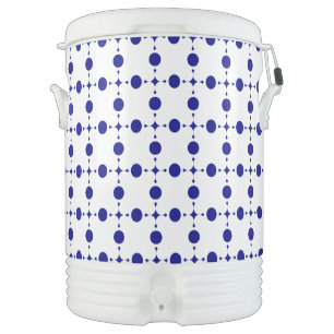 Navy Blue Polka Dots, Polka Dot Pattern, Dots Beverage Cooler