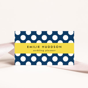 Navy Blue Polka Dots, Polka Dot Pattern, Dots Business Card
