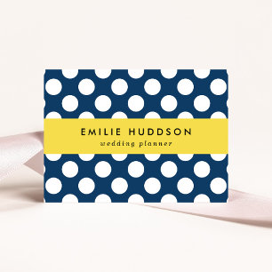 Navy Blue Polka Dots, Polka Dot Pattern, Dots Business Card