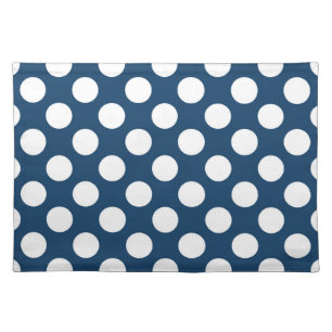 Navy Blue Polka Dots, Polka Dot Pattern, Dots Cloth Placemat
