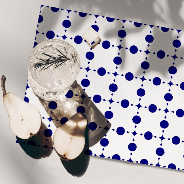 Navy Blue Polka Dots, Polka Dot Pattern, Dots Cloth Placemat (Creator Uploaded)