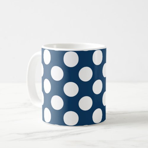 Navy Blue Polka Dots Polka Dot Pattern Dots Coffee Mug
