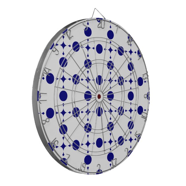 Navy Blue Polka Dots, Polka Dot Pattern, Dots Dart Board (Front Left)
