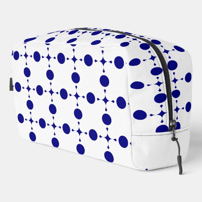 Navy Blue Polka Dots, Polka Dot Pattern, Dots Dopp Kit (Right Corner)