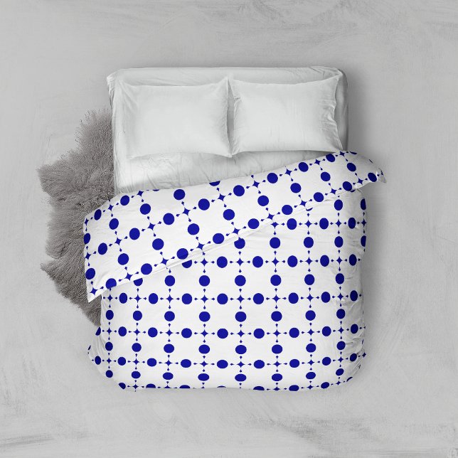 Navy Blue Polka Dots, Polka Dot Pattern, Dots Duvet Cover (Creator Uploaded)